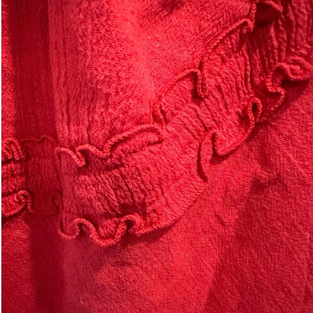 Y2K Vintage Antilia Femme Red Boho Cotton Babydoll Fairy Sleeveless Top XL - Picture 5 of 9